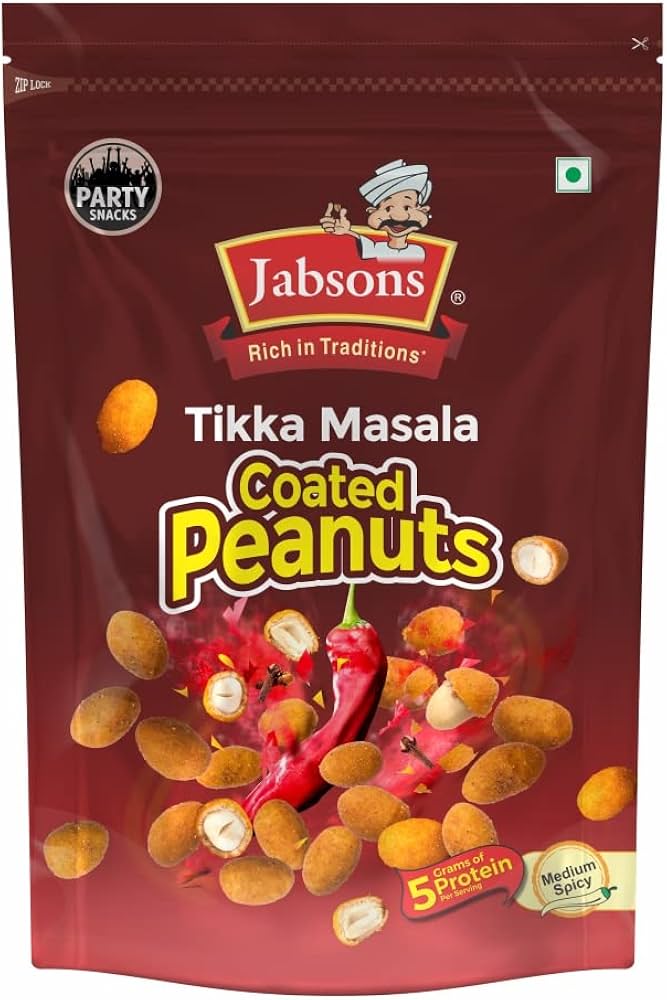 JABSONS TIKKA MASALA COATED PEANUTS 400 GM